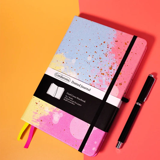 Love Bubble Premium A5 Hardcover Journal Dot Grid Notebook with Elastic Band, Pen Loop, Inner Pocket, and Ribbon Marker
